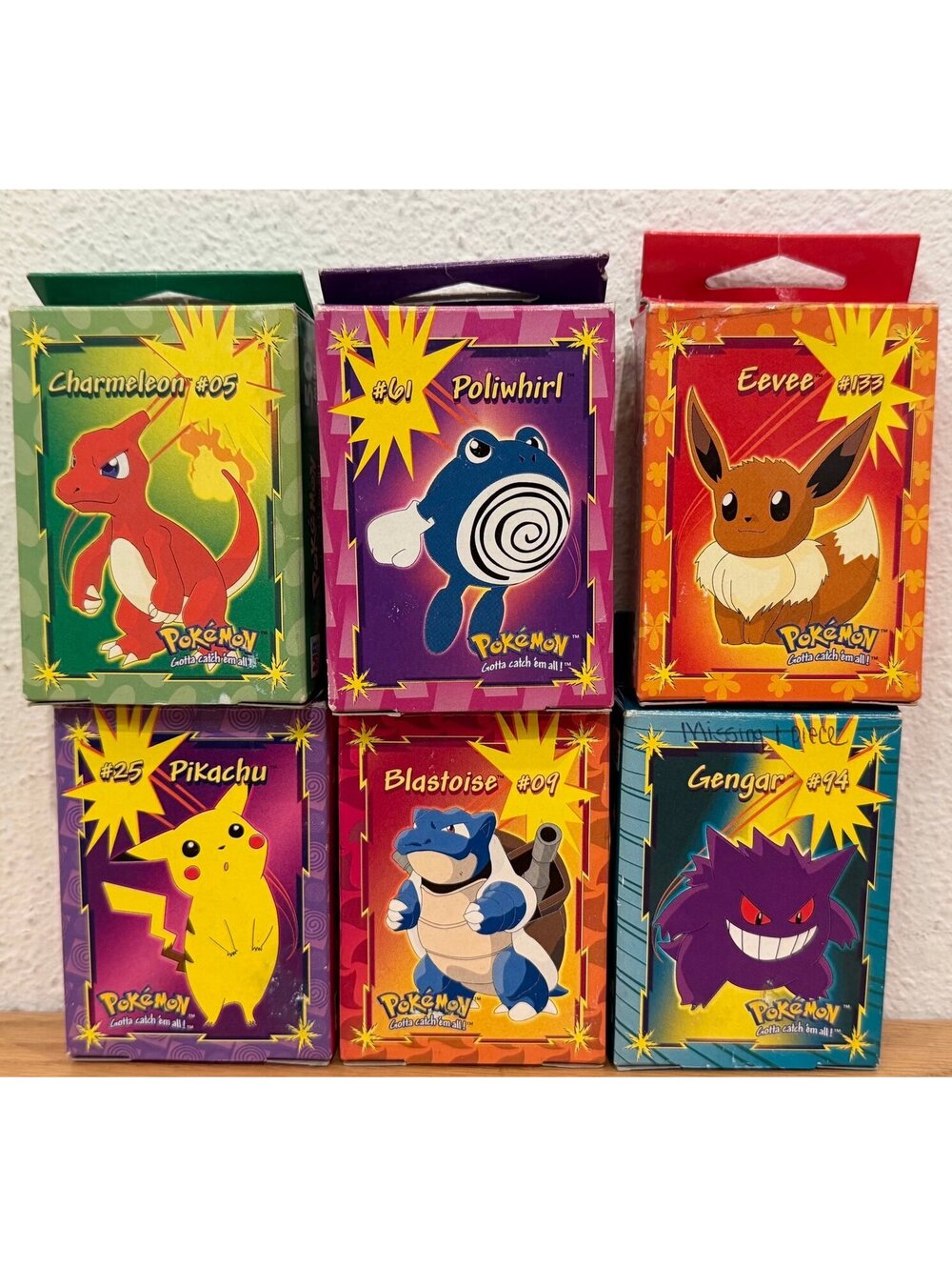Vintage Nintendo Pokémon Mini Puzzle Lot of 6 Pikachu Gengar Eevee Gengar